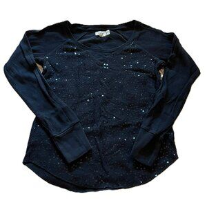 Ralph Lauren Denim & Supply Sparkly Sequin RaglanTop Size XS